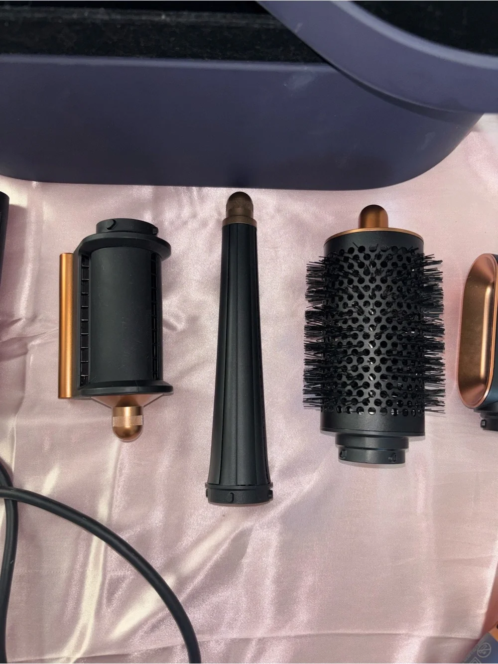 Dyson-Inspired Multi-Tool Hot Air Styler - Navy Blue and Gold